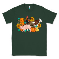 Sports Green Farm Life Fall Pig Cow Rooster Classic Tee - Artiststas