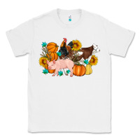 White Farm Life Fall Pig Cow Rooster Classic Tee - Artiststas