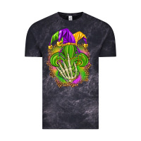 Cloud Black Mardi Gras with skeleton hand Vintage Tee - HowdyJamesFarm