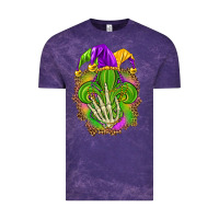Cloud Purple Mardi Gras with skeleton hand Vintage Tee - HowdyJamesFarm