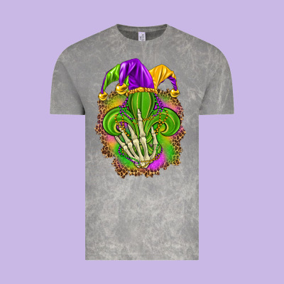 Mardi Gras With Skeleton Hand Vintage Tee Designed By Howdyjamesfarm