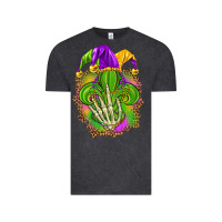 Vintage Black Mardi Gras with skeleton hand Vintage Tee - HowdyJamesFarm