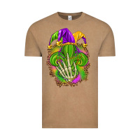 Vintage Coffee Mardi Gras with skeleton hand Vintage Tee - HowdyJamesFarm