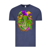Vintage Denim Mardi Gras with skeleton hand Vintage Tee - HowdyJamesFarm