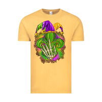 Vintage Mustard Mardi Gras with skeleton hand Vintage Tee - HowdyJamesFarm
