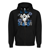 Black Tis' The Season Cheer Ghost Zipper Hoodie - BarkalooDesign