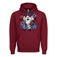Burgundy Tis' The Season Cheer Ghost Zipper Hoodie - BarkalooDesign