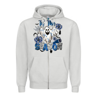 Dove Grey Tis' The Season Cheer Ghost Zipper Hoodie - BarkalooDesign