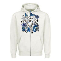 Oatmeal Heather Tis' The Season Cheer Ghost Zipper Hoodie - BarkalooDesign
