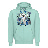 Seafoam Tis' The Season Cheer Ghost Zipper Hoodie - BarkalooDesign