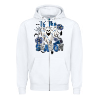 White Tis' The Season Cheer Ghost Zipper Hoodie - BarkalooDesign