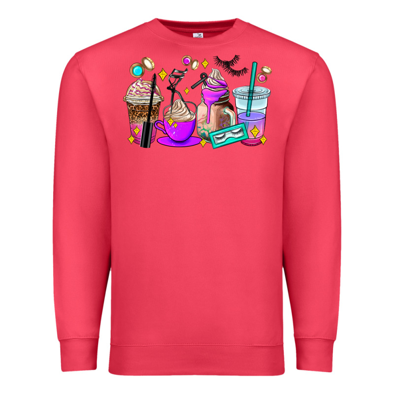 Lash Hustler Coffee Cups Premium Sweatshirt by AdoDesignShop | Teevron