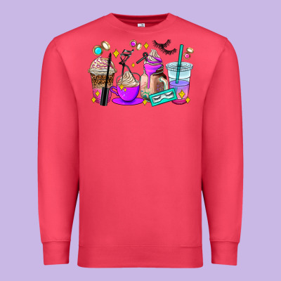 Lash Hustler Coffee Cups Premium Sweatshirt Designed By Adodesignshop