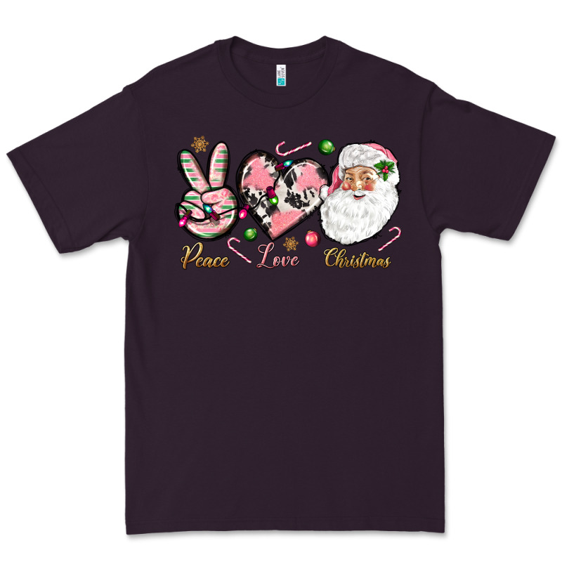 Peace Love Pink Christmas Premium Tee by NancyCooperArtShop | Teevron