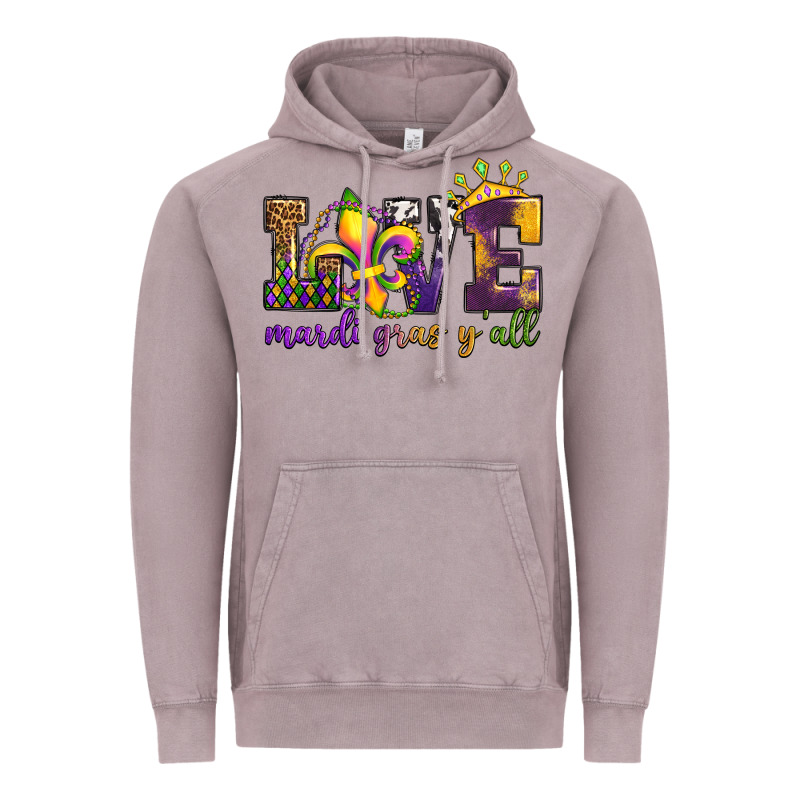 Love. Ardi Gras Y'all Vintage Hoodie by OliviaCreatesArt | Teevron