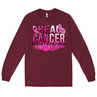 Burgundy Heal Cancer for nothing is impossible Long Sleeve Tee - FaDigitalArtStudio