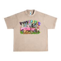 French Oak Happy Easter truck with farm animals Easter Day Urban Heavy Tee - CowGirlArtShop