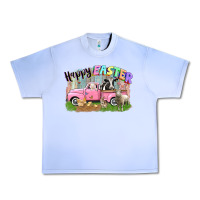 Grape Ice Happy Easter truck with farm animals Easter Day Urban Heavy Tee - CowGirlArtShop