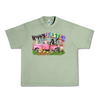Oil Green Happy Easter truck with farm animals Easter Day Urban Heavy Tee - CowGirlArtShop