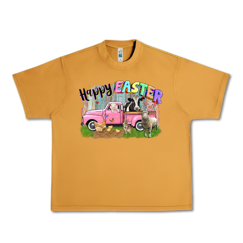 Happy Easter Truck With Farm Animals Easter Day Urban Heavy Tee by CowGirlArtShop | Teevron