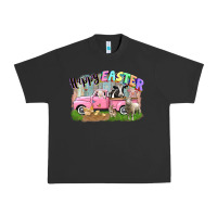 Pigment Black Happy Easter truck with farm animals Easter Day Urban Heavy Tee - CowGirlArtShop