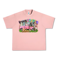 Salmon Happy Easter truck with farm animals Easter Day Urban Heavy Tee - CowGirlArtShop