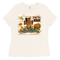 Fall For Jesus He Never Leaves Ladies Tee | Teevron