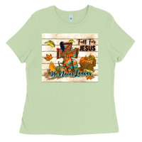 Matcha fall for jesus he never leaves Ladies Tee - TumblerDesignByShophia