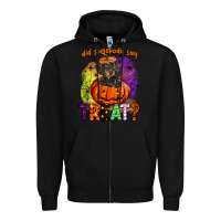 Black did somebody say treat Zipper Hoodie - BarkalooDesign