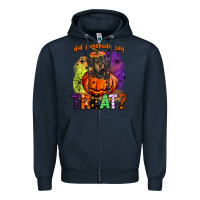 Navy did somebody say treat Zipper Hoodie - BarkalooDesign