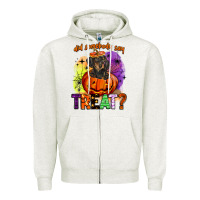 Oatmeal Heather did somebody say treat Zipper Hoodie - BarkalooDesign