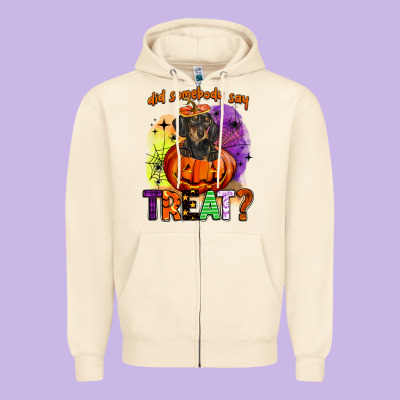 Did Somebody Say Treat Zipper Hoodie Designed By Barkaloodesign