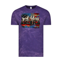 Cloud Purple God bless America  4th of July Vintage Tee - CowGirlArtShop