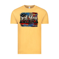 Vintage Mustard God bless America  4th of July Vintage Tee - CowGirlArtShop