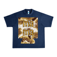 Navy Mama with leopard and cowhide regular can cooler Urban Heavy Tee - HowdyJamesFarm