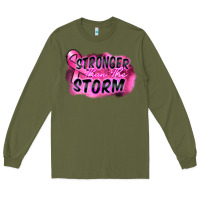 Army Green Stronger than the storm Long Sleeve Tee - FaDigitalArtStudio