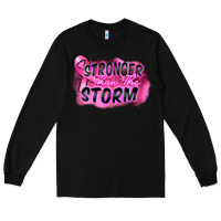Black Stronger than the storm Long Sleeve Tee - FaDigitalArtStudio
