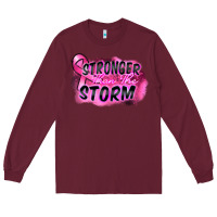 Burgundy Stronger than the storm Long Sleeve Tee - FaDigitalArtStudio