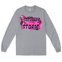 Heather Grey Stronger than the storm Long Sleeve Tee - FaDigitalArtStudio