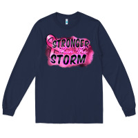 Navy Stronger than the storm Long Sleeve Tee - FaDigitalArtStudio