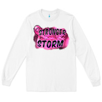White Stronger than the storm Long Sleeve Tee - FaDigitalArtStudio