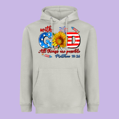 With God All Things Are Possible Usa Heavyweight Hoodie Designed By Adodesignshop