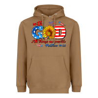 Toasted Coconut with god all things are possible usa Heavyweight Hoodie - AdoDesignShop