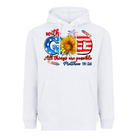 White with god all things are possible usa Heavyweight Hoodie - AdoDesignShop