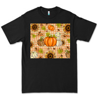 Black Fall Pumpkins and Sunflowers with Leopard Premium Tee - texasbilliewilder