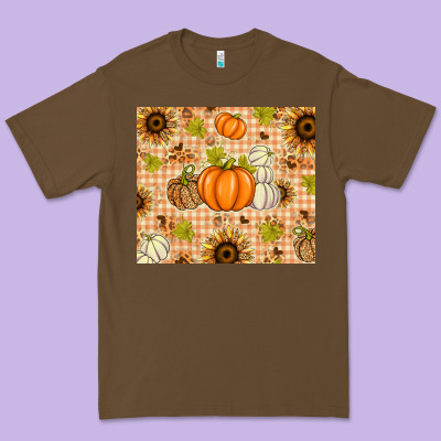 Fall Pumpkins And Sunflowers With Leopard Premium Tee Designed By Texasbilliewilder