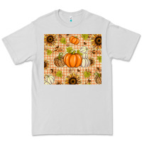 Dove Grey Fall Pumpkins and Sunflowers with Leopard Premium Tee - texasbilliewilder