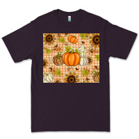 Plum Fall Pumpkins and Sunflowers with Leopard Premium Tee - texasbilliewilder