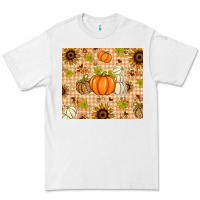 White Fall Pumpkins and Sunflowers with Leopard Premium Tee - texasbilliewilder