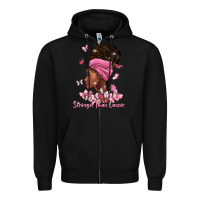 Black stronger than cancer Zipper Hoodie - BarkalooDesign